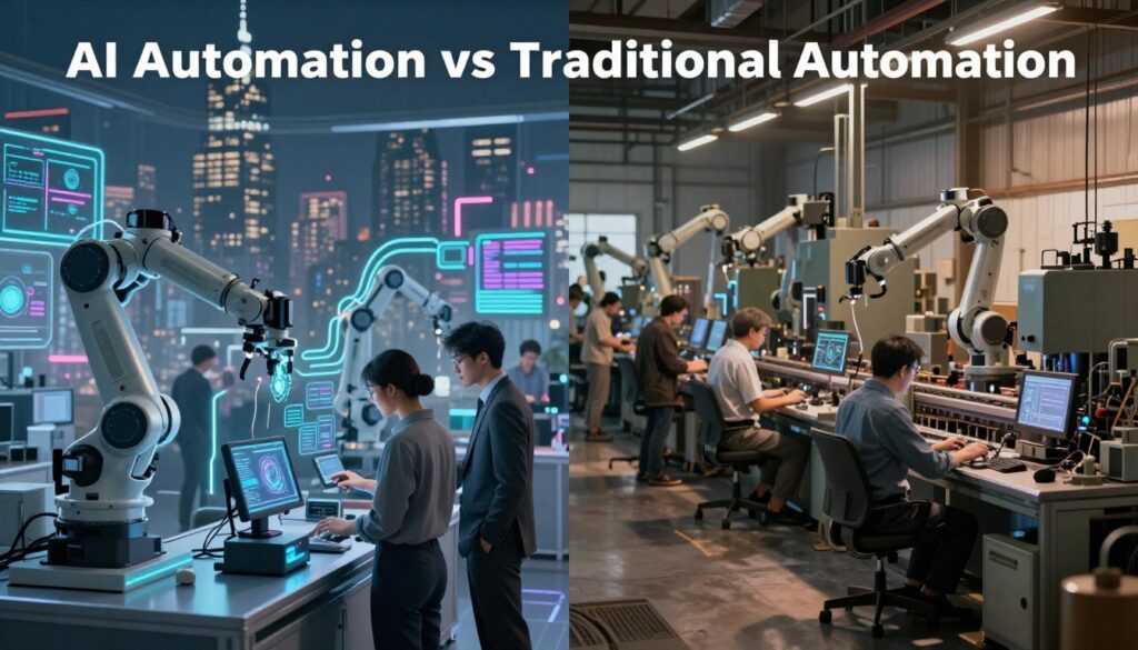 AI automation vs traditional automation AI automation vs traditional automation